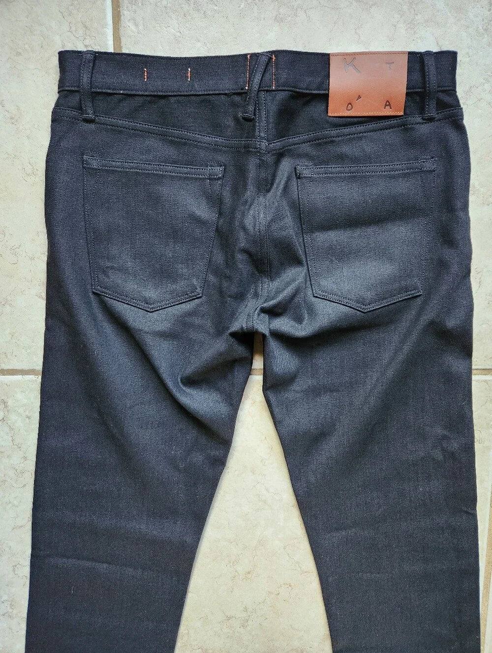 NWOT KATO’ Hiroshi Kato The Pen Slim Jeans 33x33 Black Raw Selvedge Denim USA
